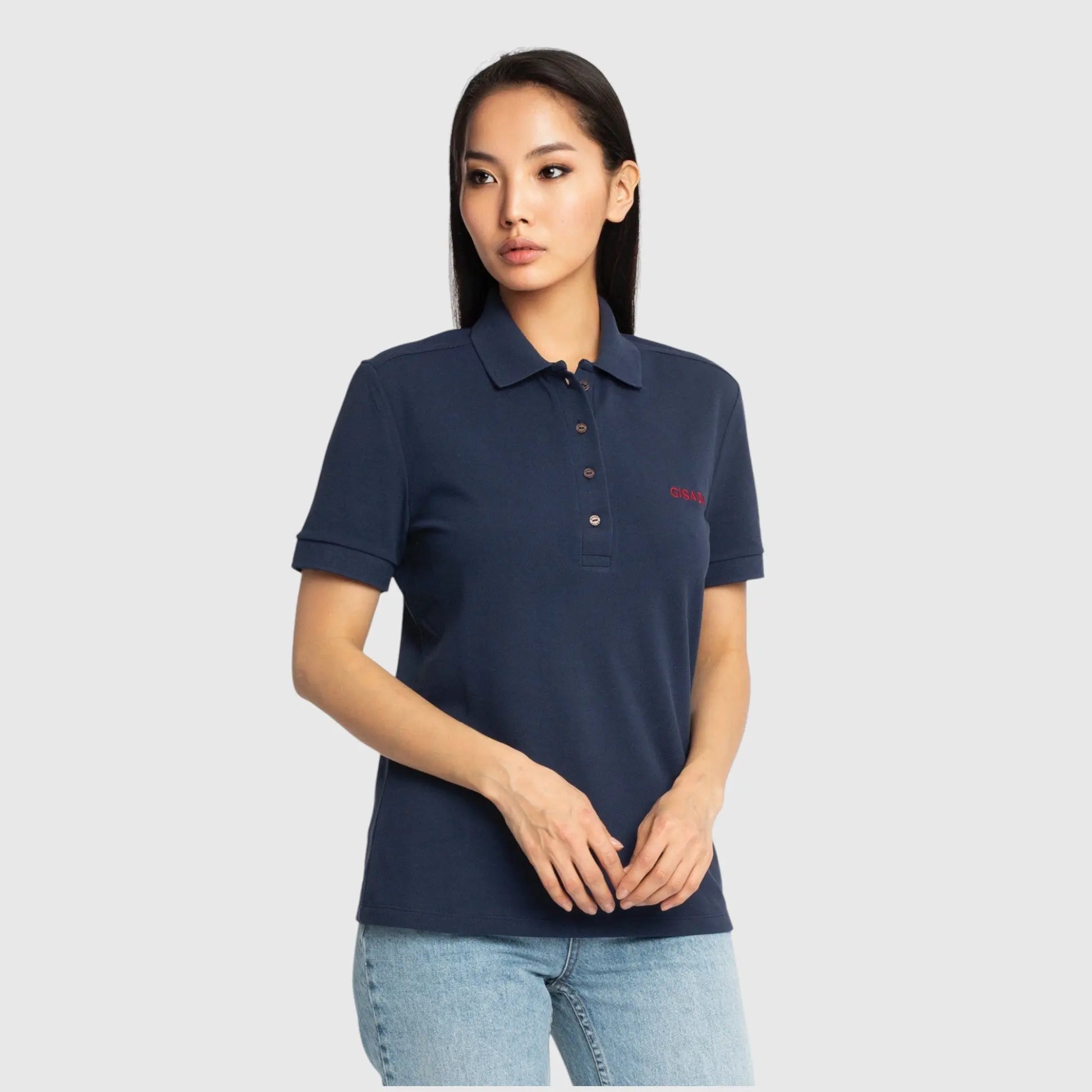 Slim Fit Short Sleeves Polo in Interlock Piquet with Embroidery Gisada Logo Gisada Polo