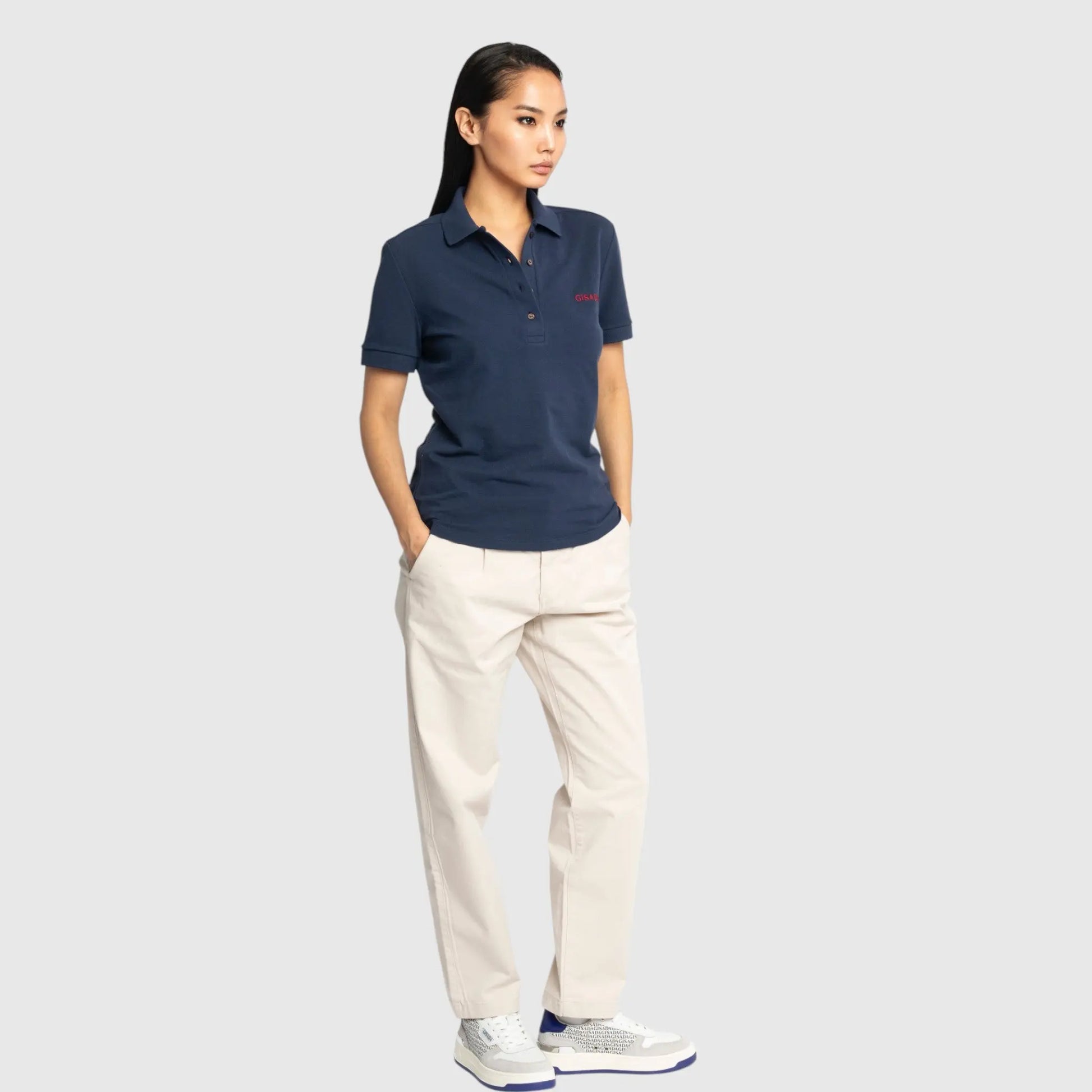 Slim Fit Short Sleeves Polo in Interlock Piquet with Embroidery Gisada Logo Gisada Polo