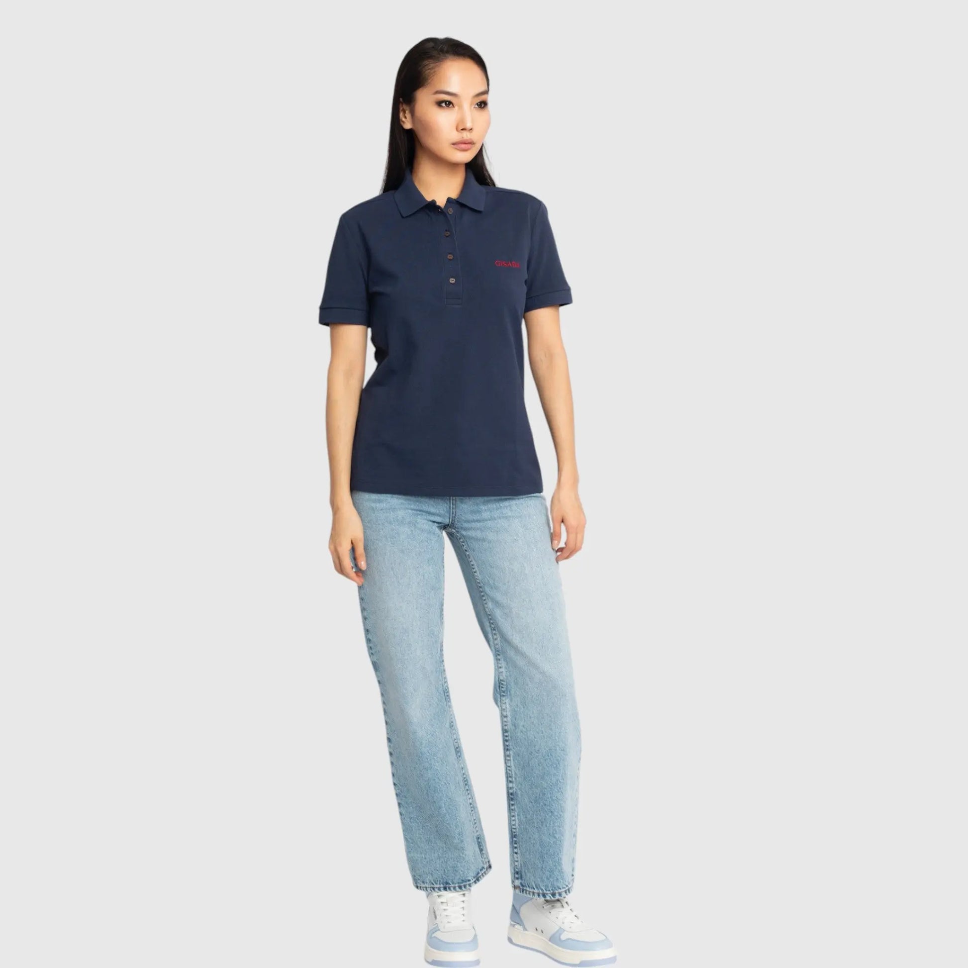 Slim Fit Short Sleeves Polo in Interlock Piquet with Embroidery Gisada Logo Gisada Polo