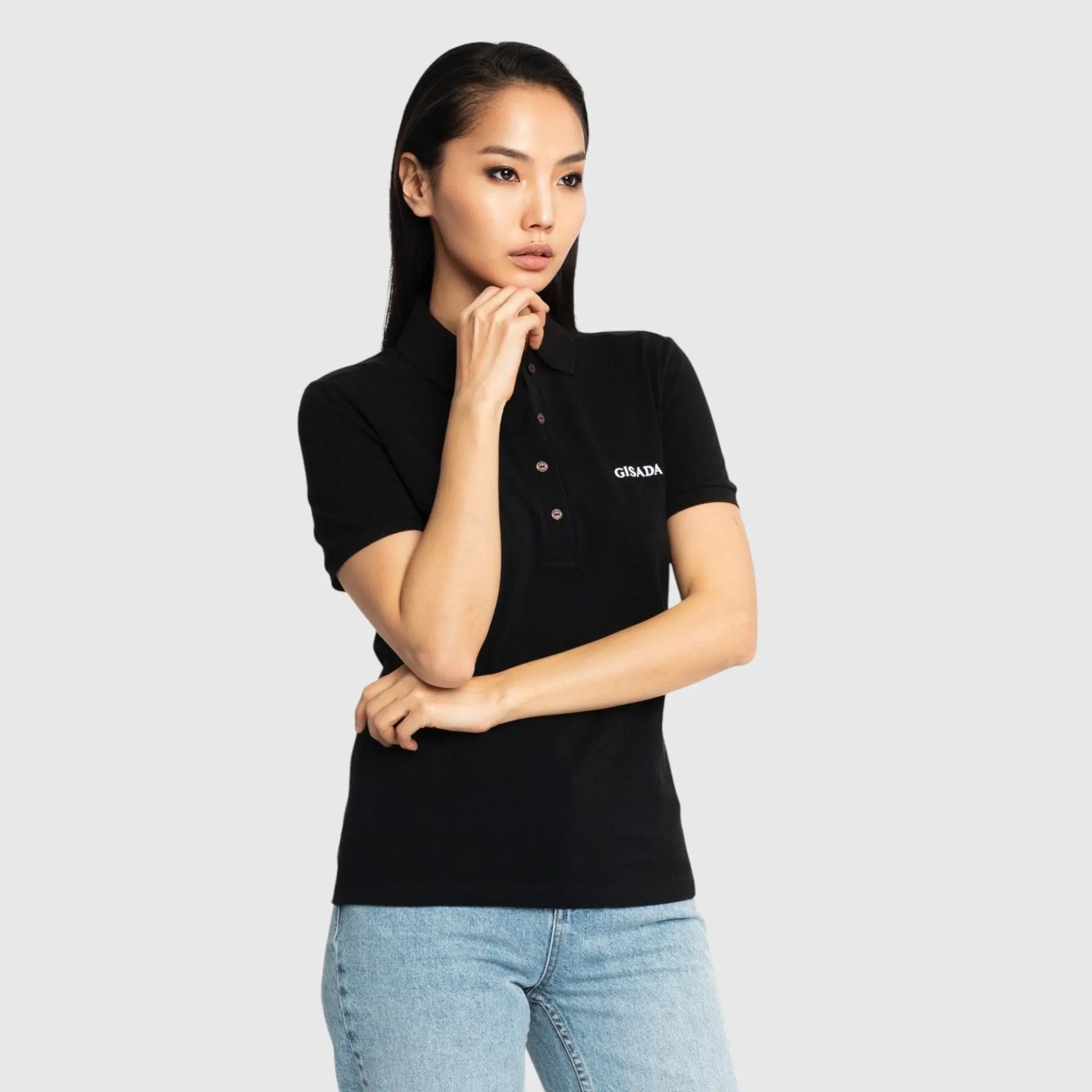 Slim Fit Short Sleeves Polo in Interlock Piquet with Embroidery Gisada Logo Gisada Polo