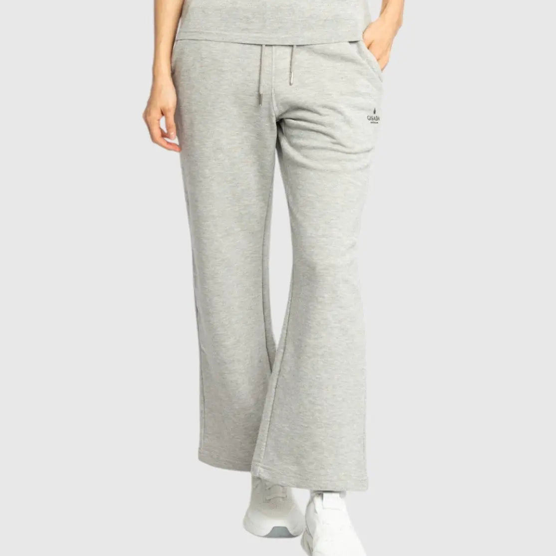 Straight Leg Sweatpants in Midweight Cotton with Small Silicon Print Gisada Jogger