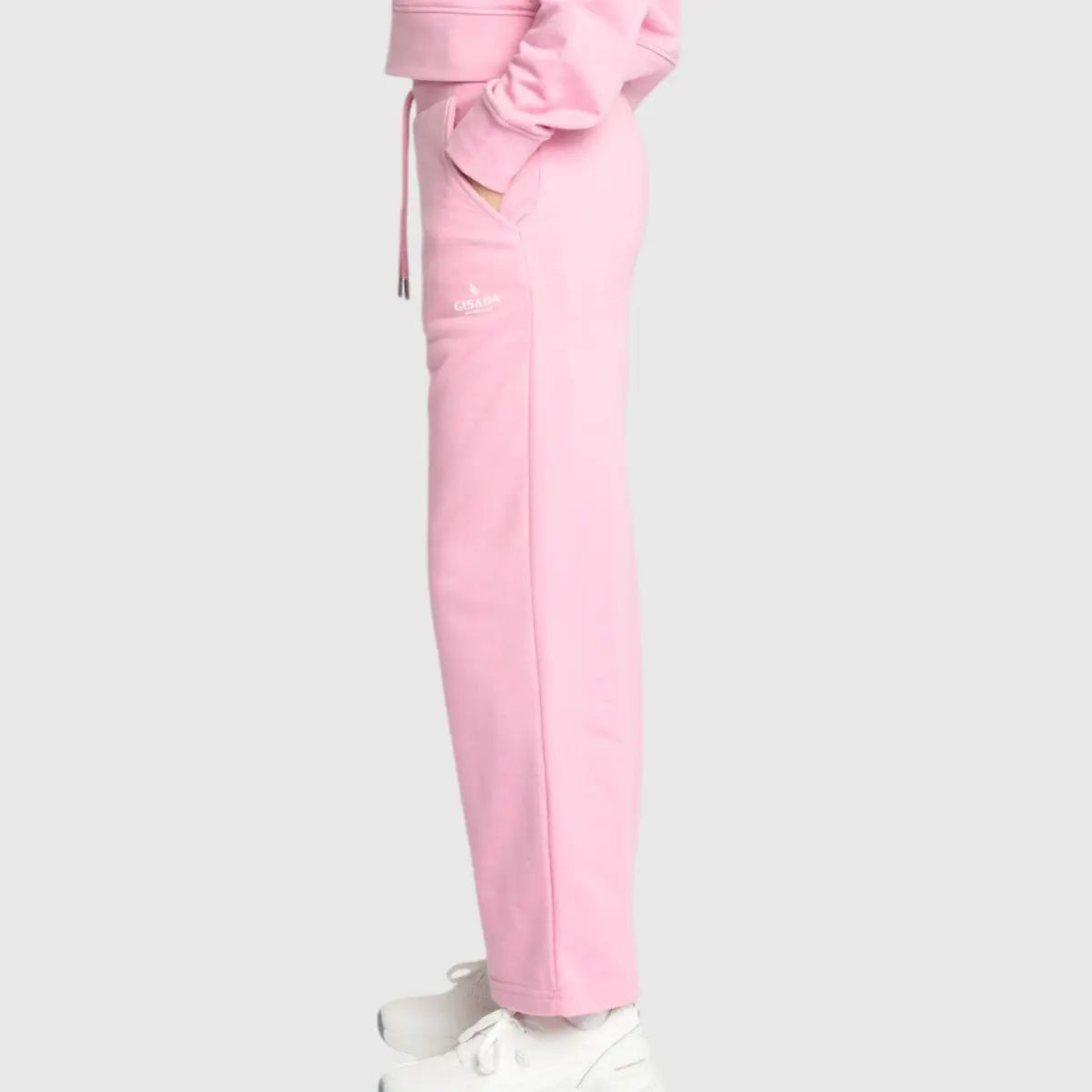 Straight Leg Sweatpants in Midweight Cotton with Small Silicon Print Gisada Jogger