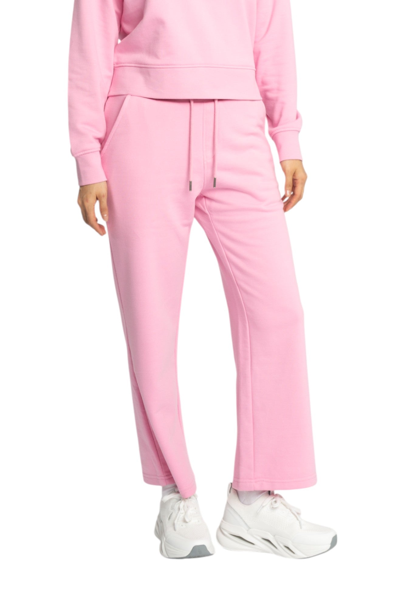Gerade geschnittene Sweatpants aus mittelschwerer Baumwolle mit kleinem Silikondruck