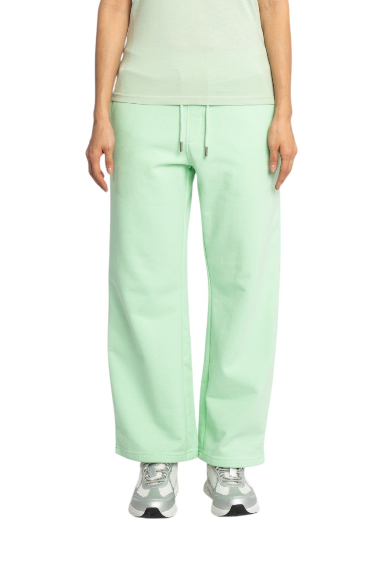 Straight Leg Sweatpants in Midweight Cotton with Small Silicon Print
