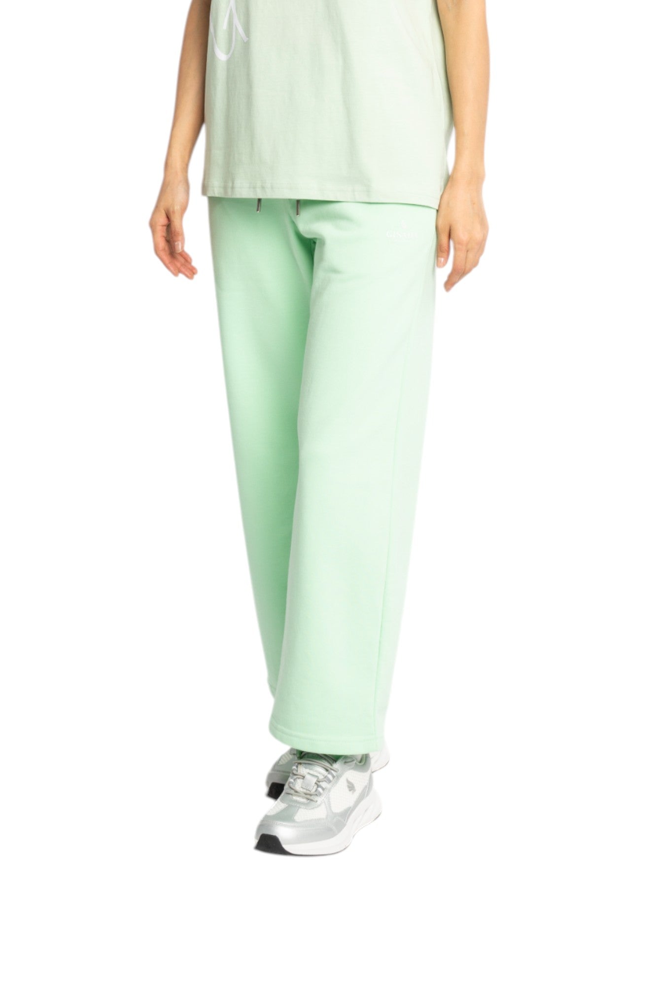 Straight Leg Sweatpants in Midweight Cotton with Small Silicon Print