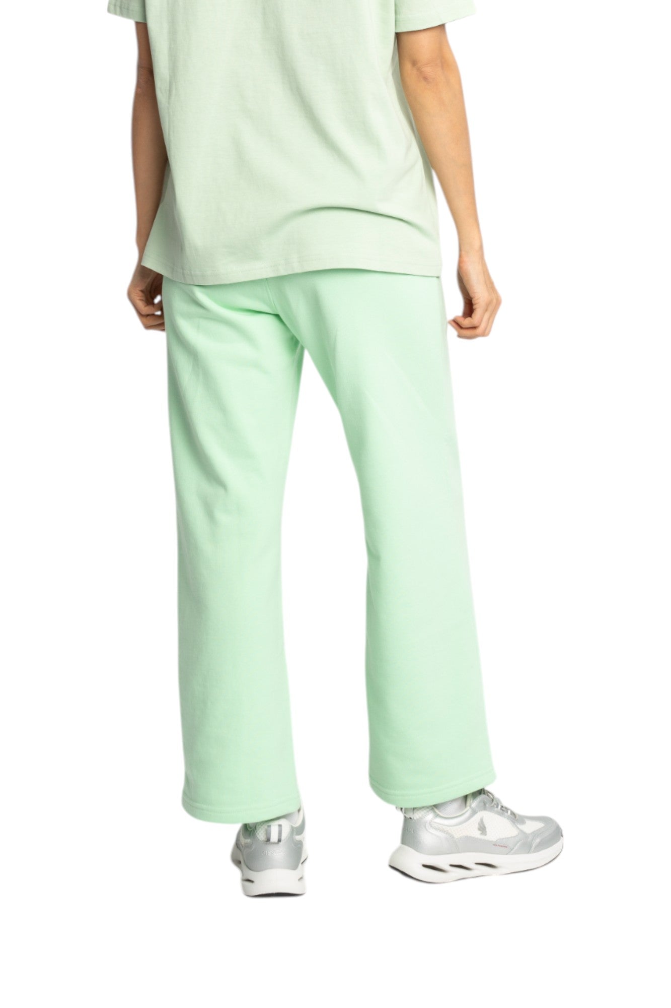 Straight Leg Sweatpants in Midweight Cotton with Small Silicon Print