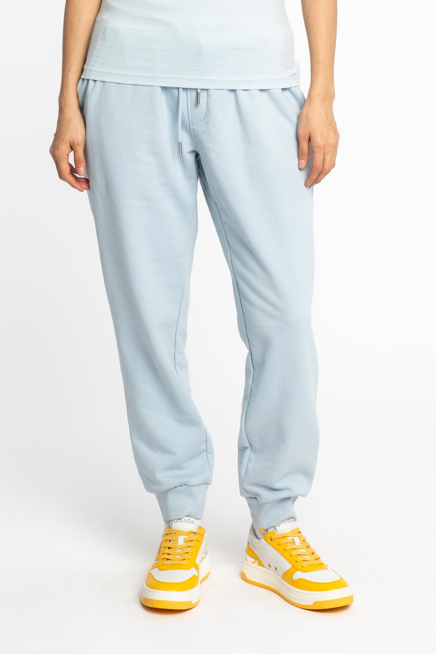 Jogginghose mit geradem Bein und kleinem gedruckten Logo aus Silikon