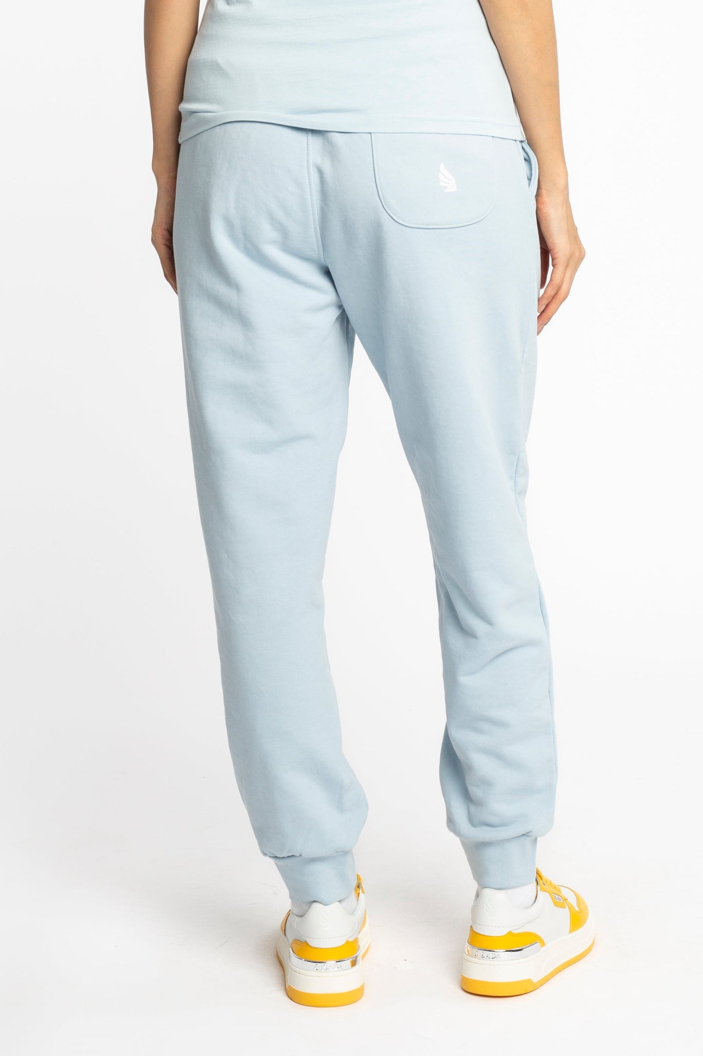 Jogginghose mit geradem Bein und kleinem gedruckten Logo aus Silikon