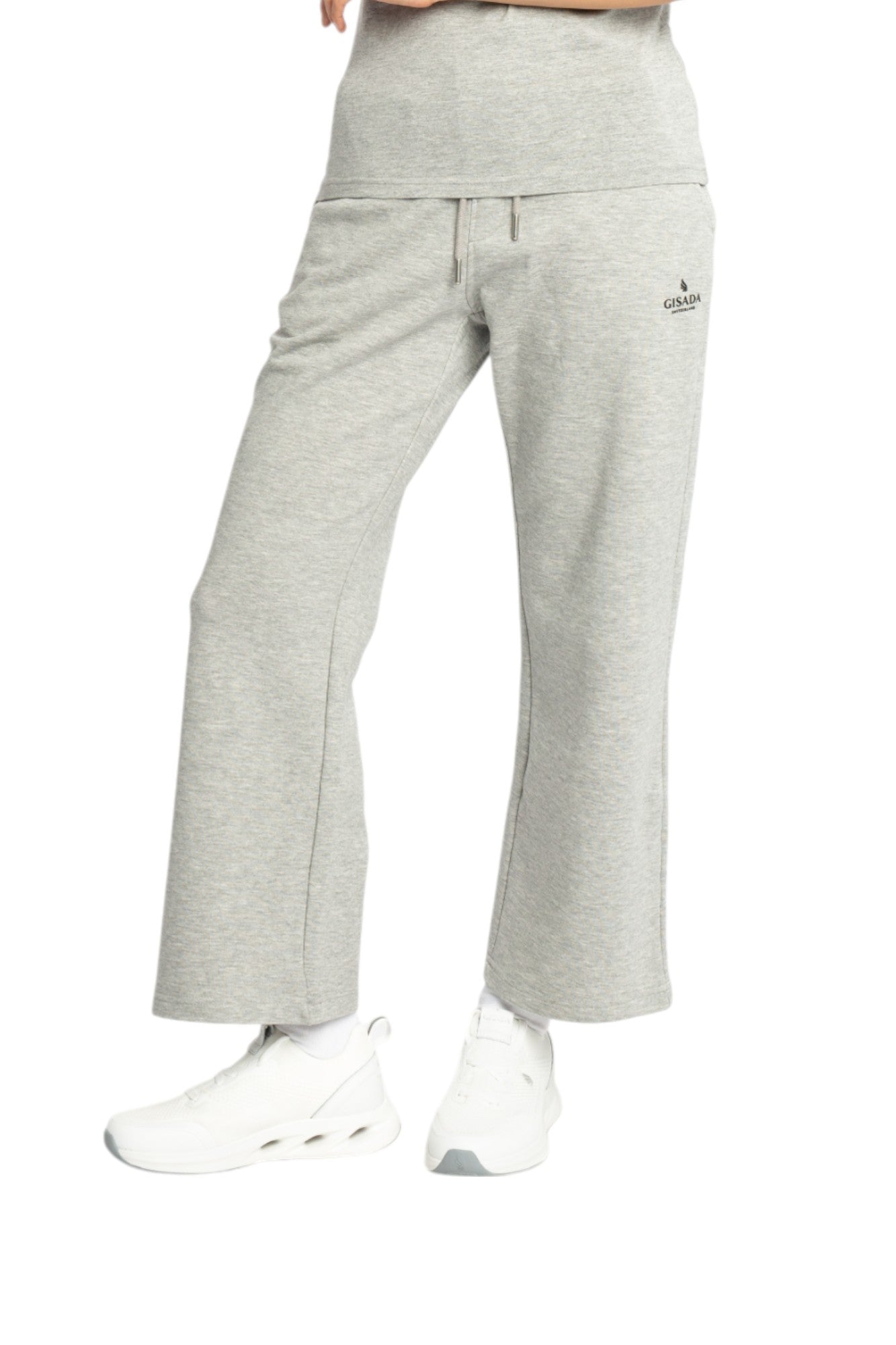 Gerade geschnittene Sweatpants aus mittelschwerer Baumwolle mit kleinem Silikondruck