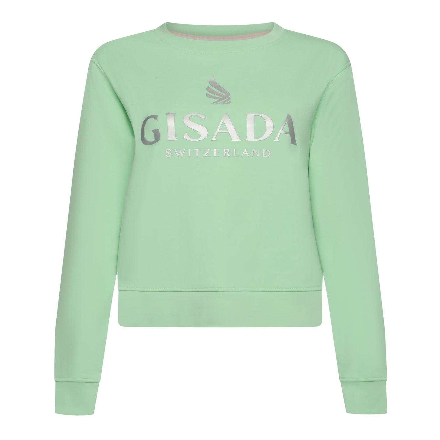 Crop-Sweatshirt aus mittelschwerer Baumwolle mit Glitzerdruck