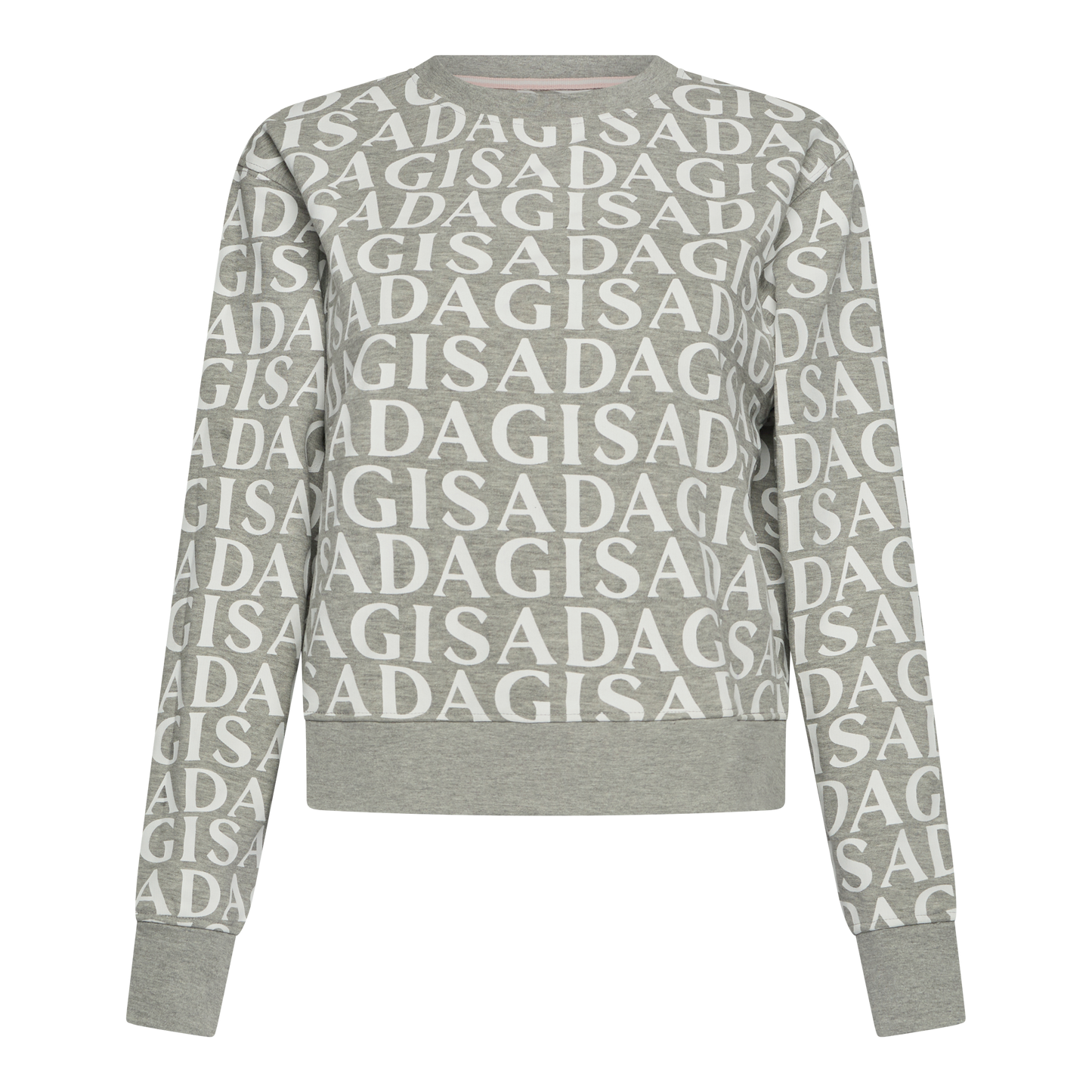 Crop-Sweatshirt aus mittelschwerer Baumwolle mit Allover-Druck