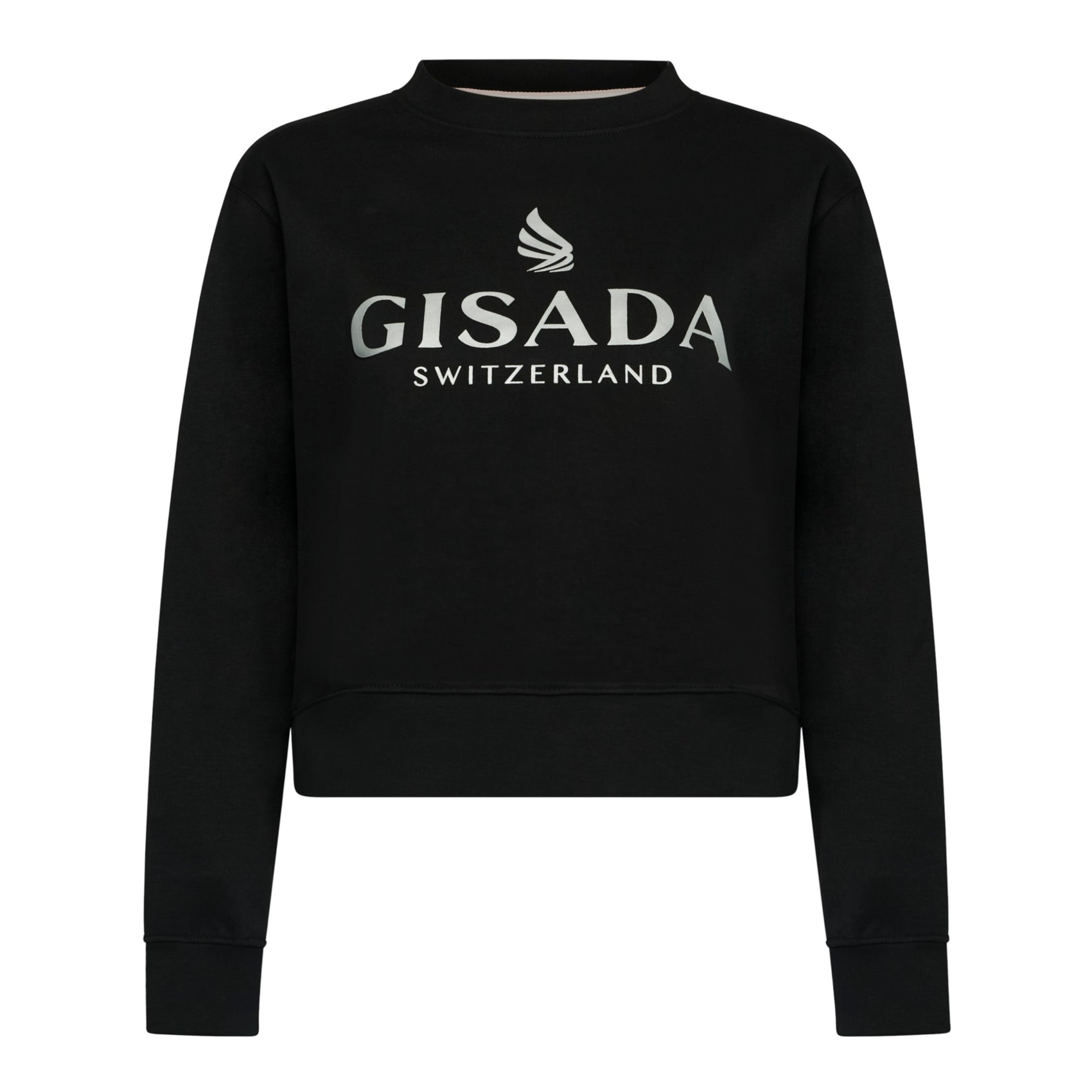Crop-Sweatshirt aus mittelschwerer Baumwolle mit Glitzerdruck