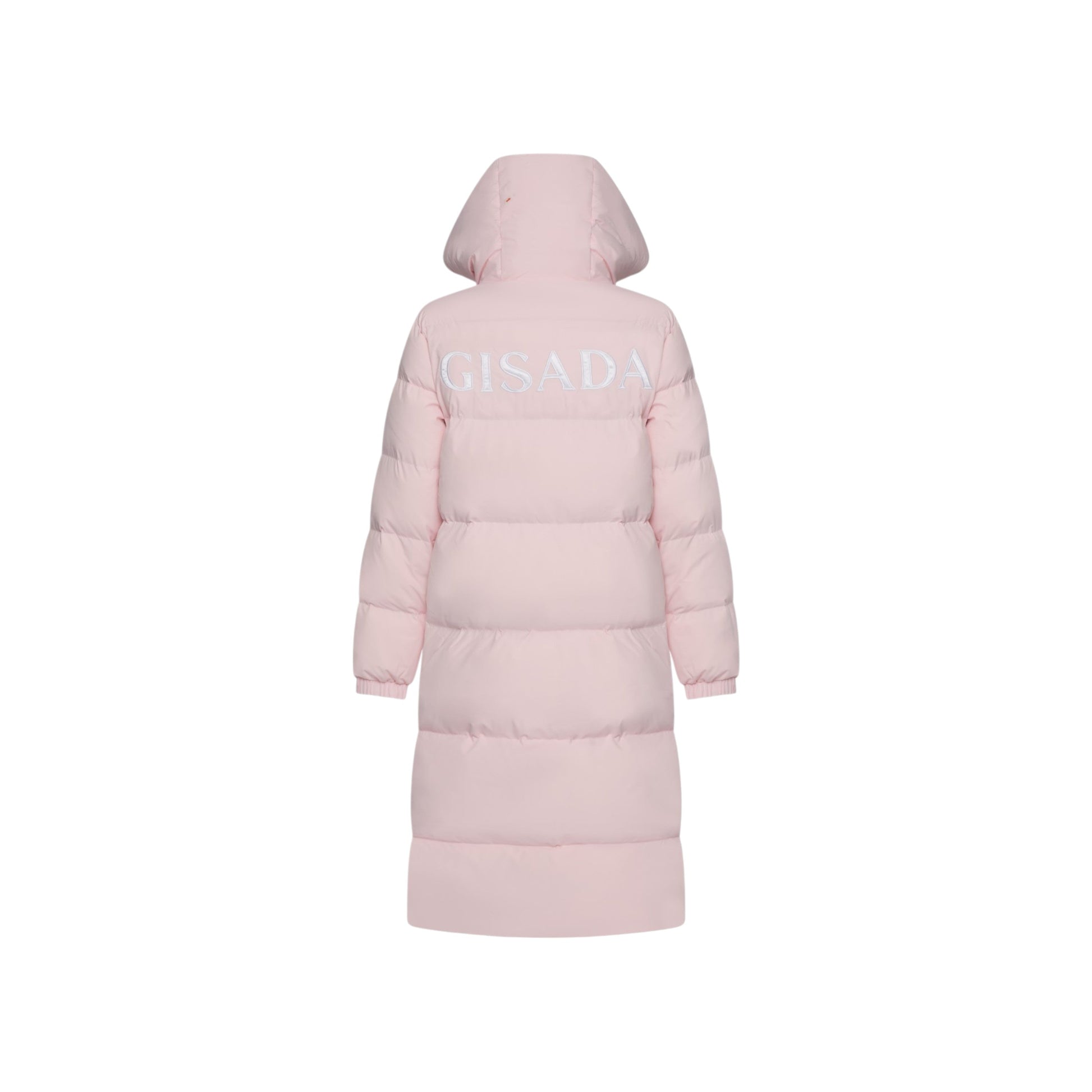 Long Puffer Down-Jacket with Detachable Hood and Logo Patch on Back Gisada Jacket
