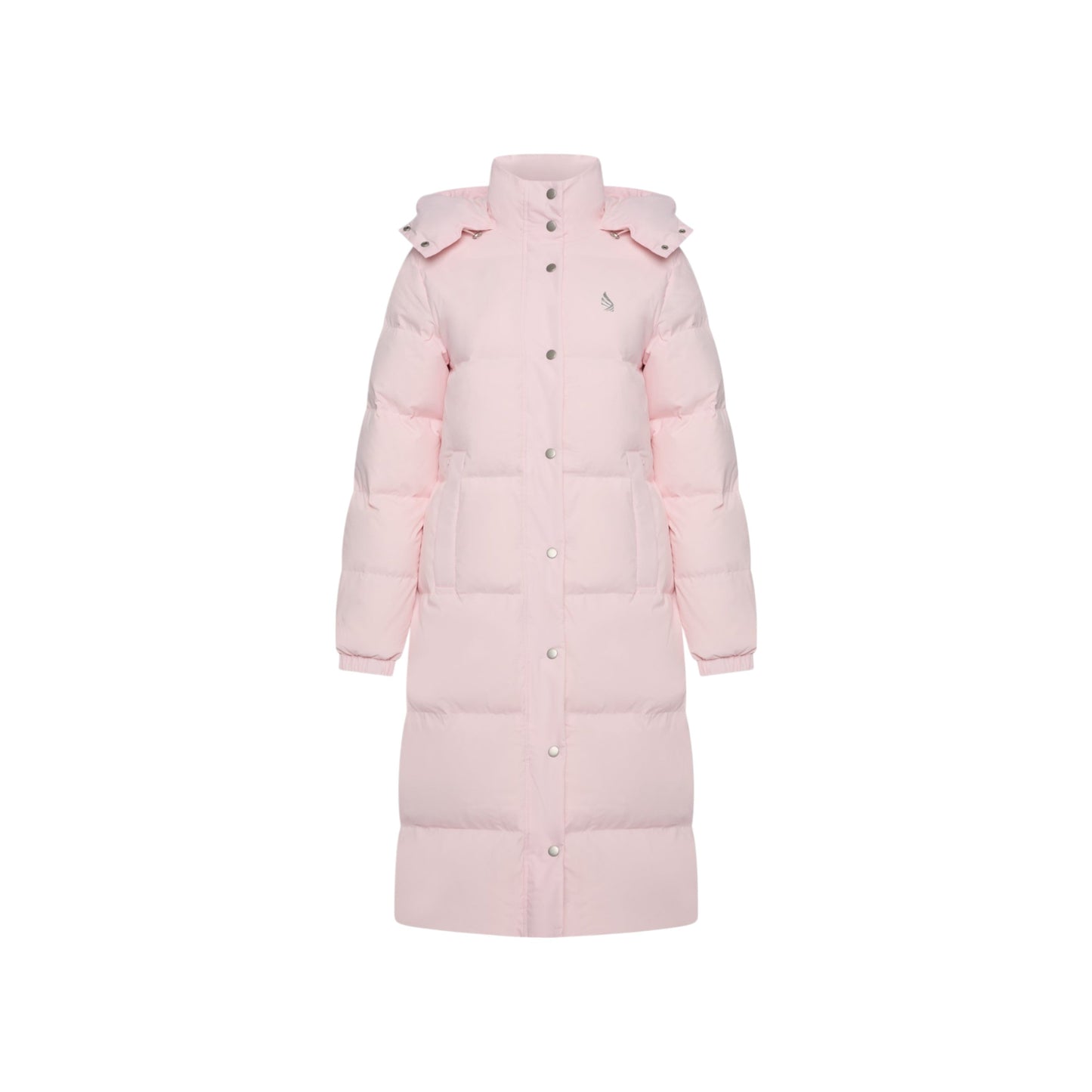 Long Puffer Down-Jacket with Detachable Hood and Logo Patch on Back Gisada Jacket
