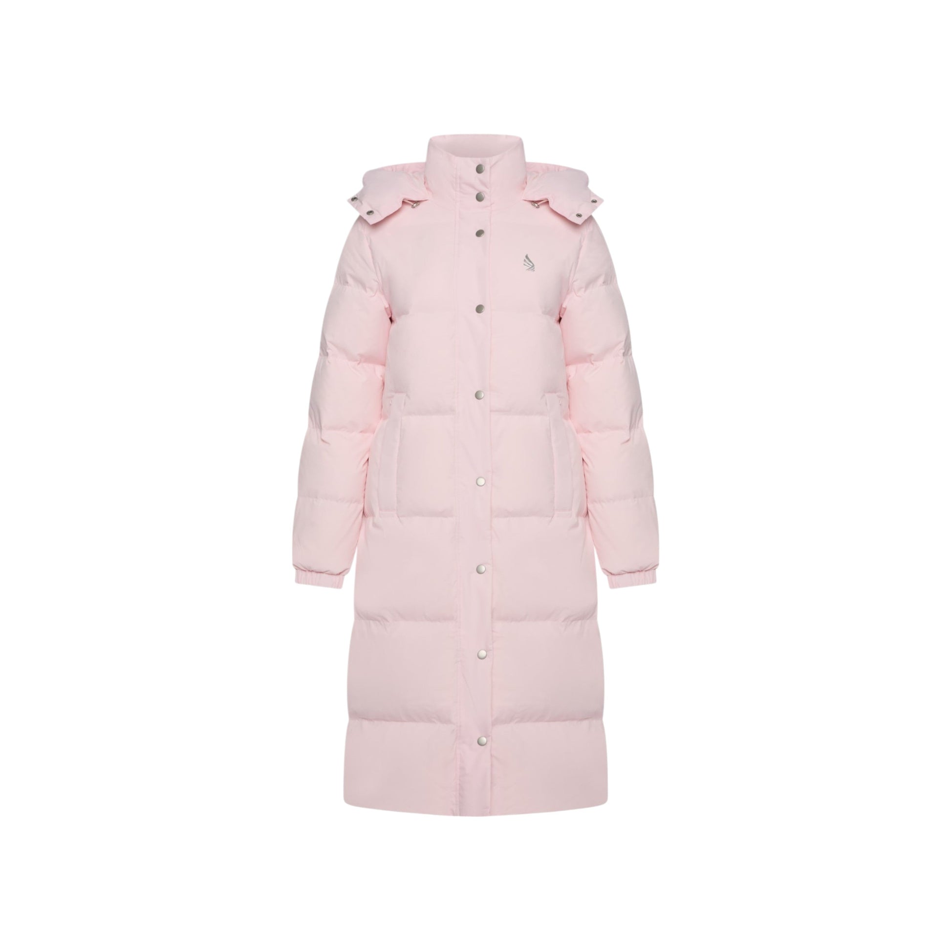 Long Puffer Down-Jacket with Detachable Hood and Logo Patch on Back Gisada Jacket