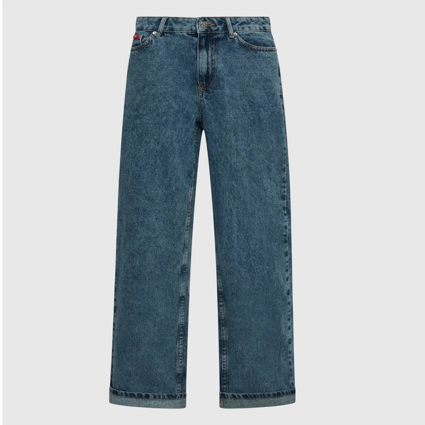 Wide Leg Denim Jeans with Inside Bottom Label Gisada Jeans