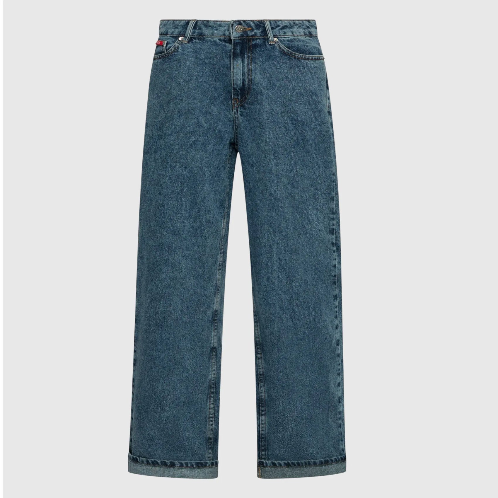 Wide Leg Denim Jeans with Inside Bottom Label Gisada Jeans