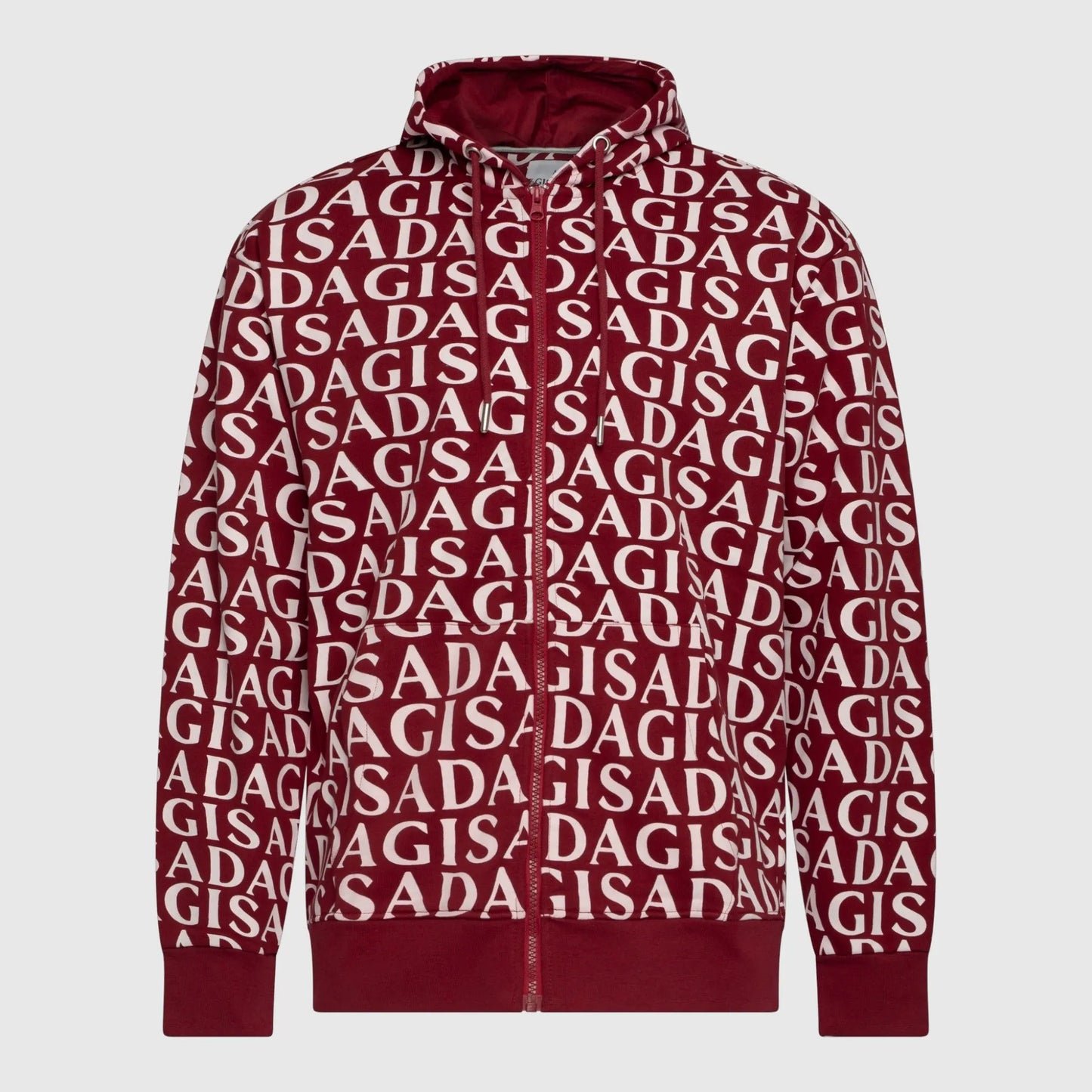 Zip-Up Hoodie in Midweight Cotton with Allover Print Gisada Hoodie