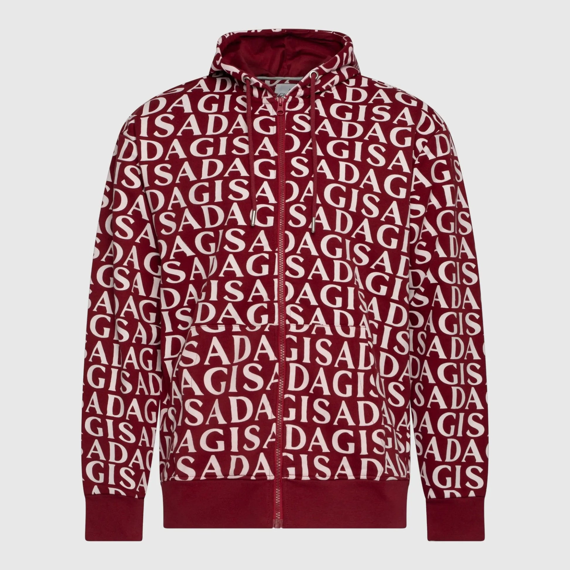 Zip-Up Hoodie in Midweight Cotton with Allover Print Gisada Hoodie
