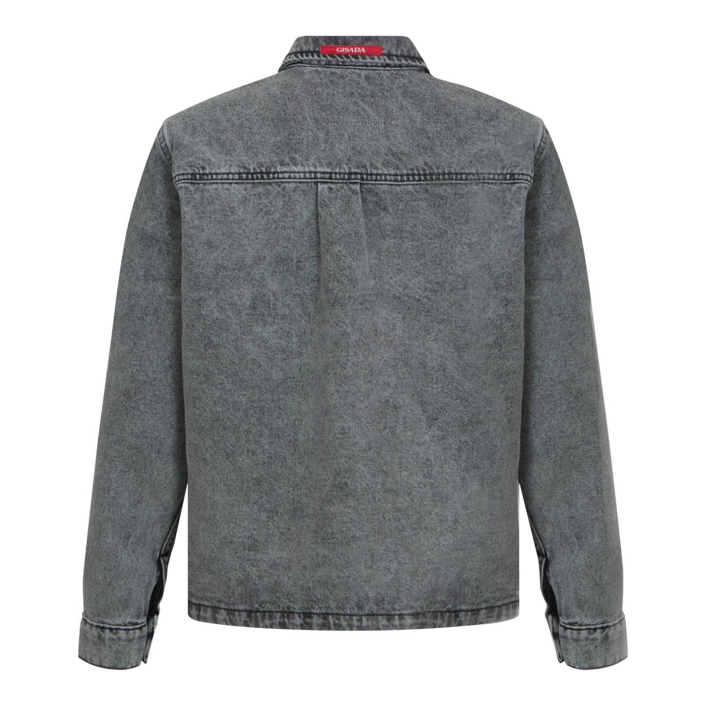 Boxy Denim Jacket with Minilabel Patch - Gisada.com