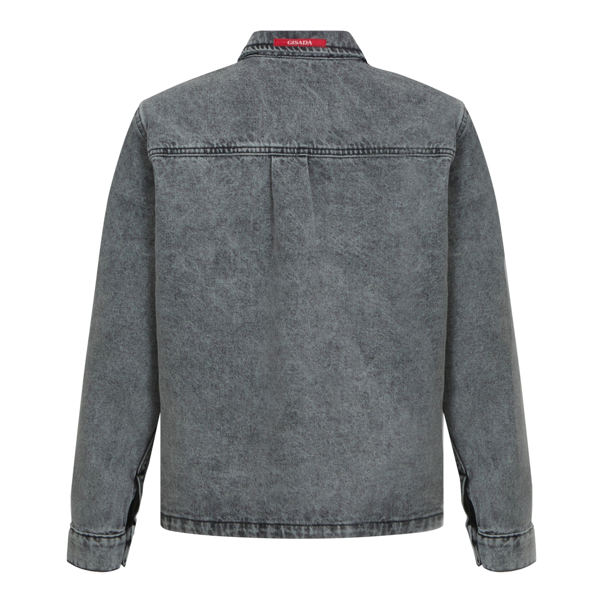 Boxy Denim Jacket with Minilabel Patch - Gisada.com