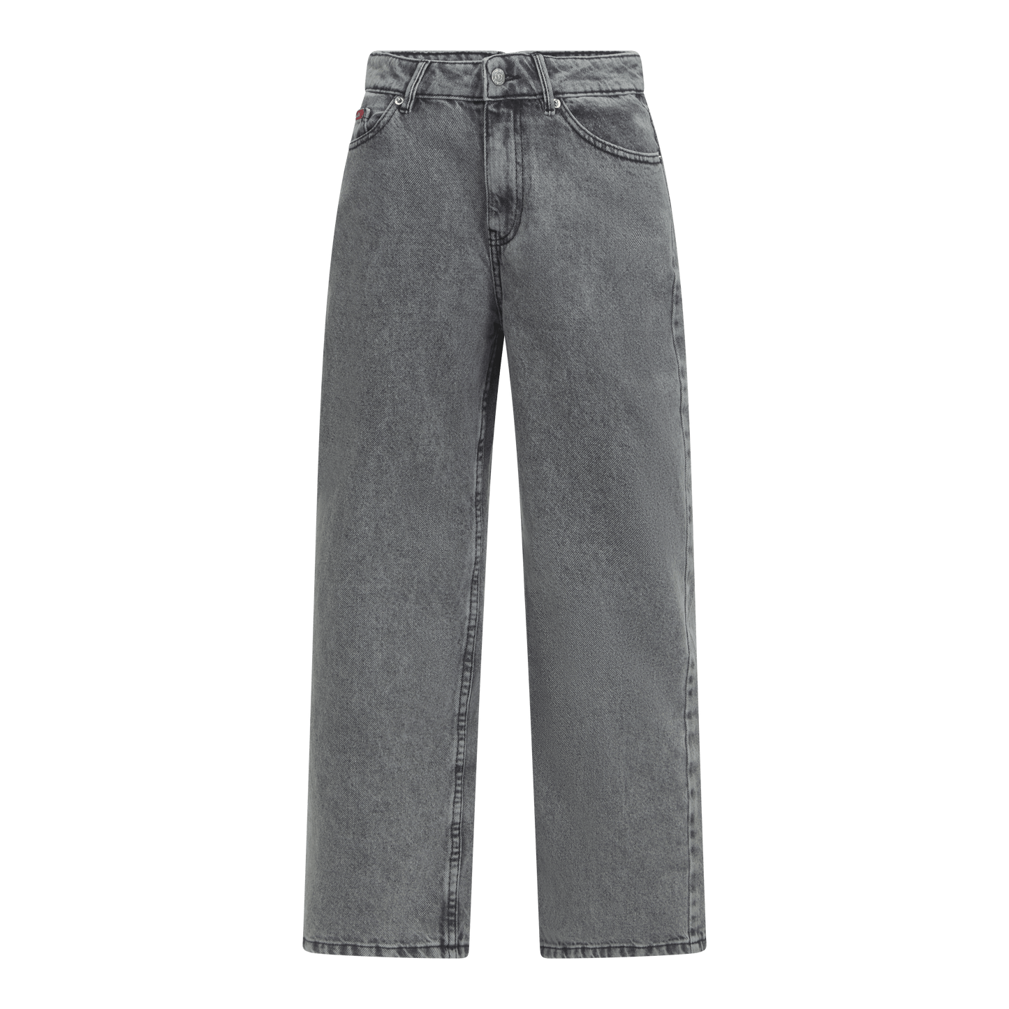 Boyfriend Crop Denim Jeans with Bottom Label - Gisada.com