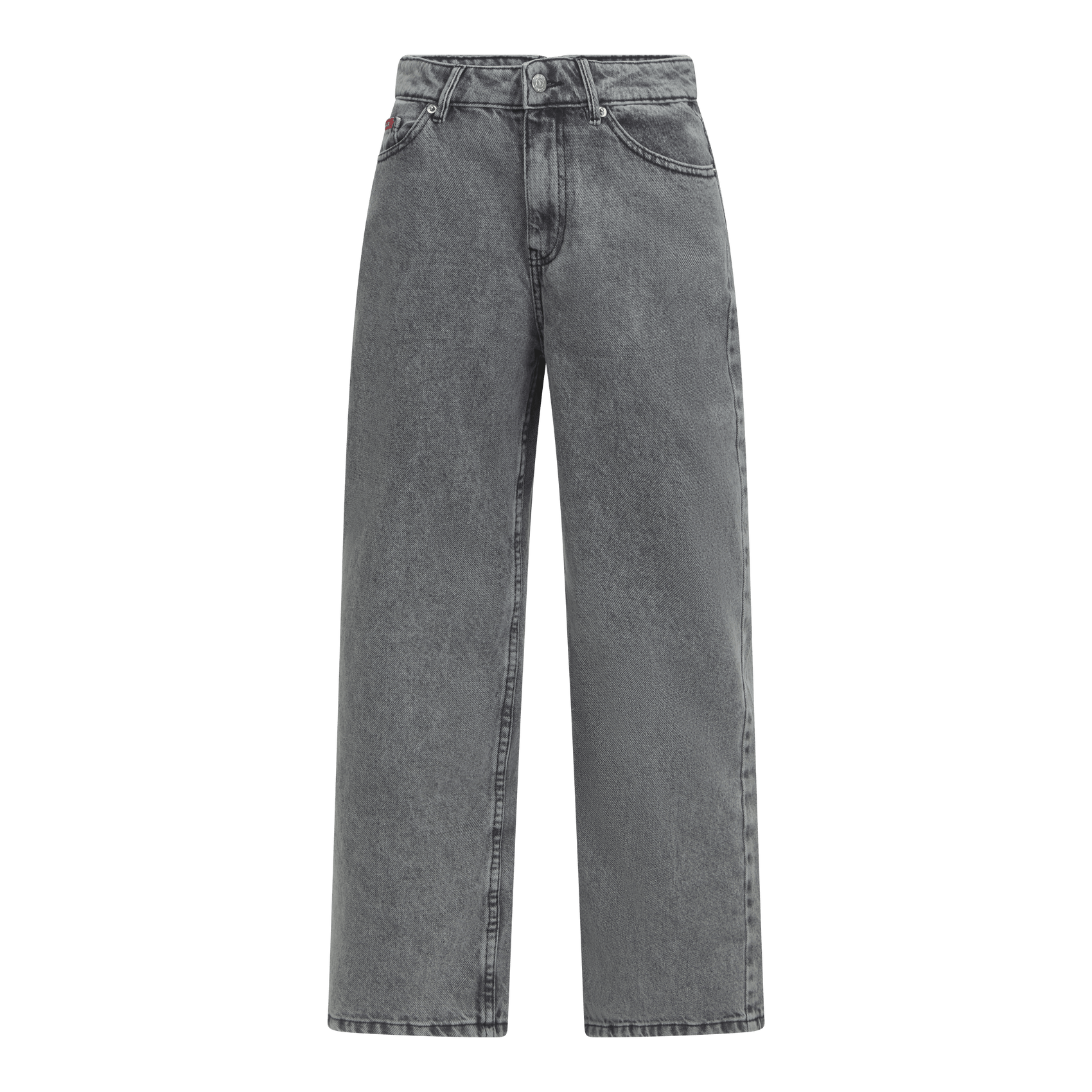 Boyfriend Crop Denim Jeans with Bottom Label - Gisada.com