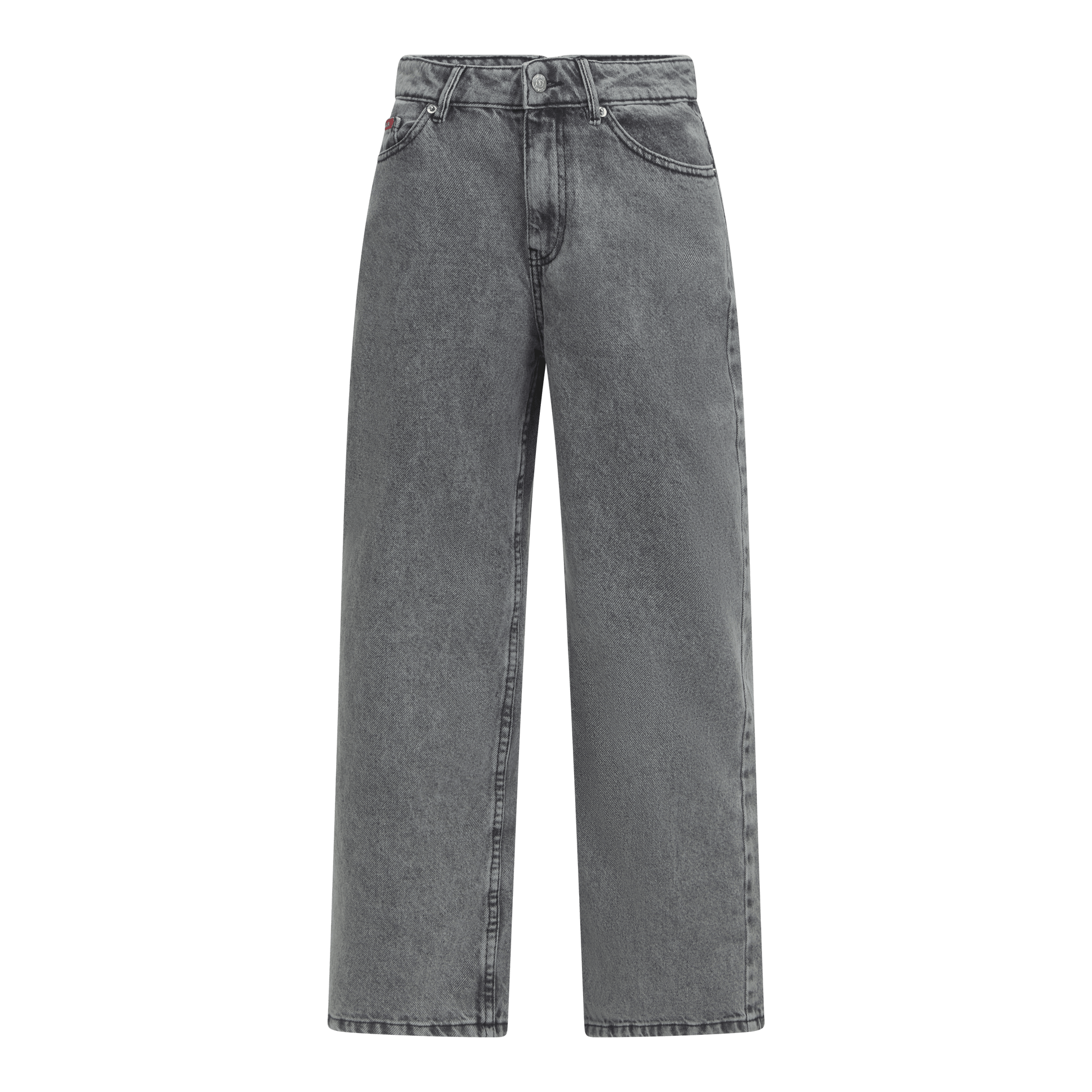 Boyfriend Crop Denim Jeans with Bottom Label - Gisada.com