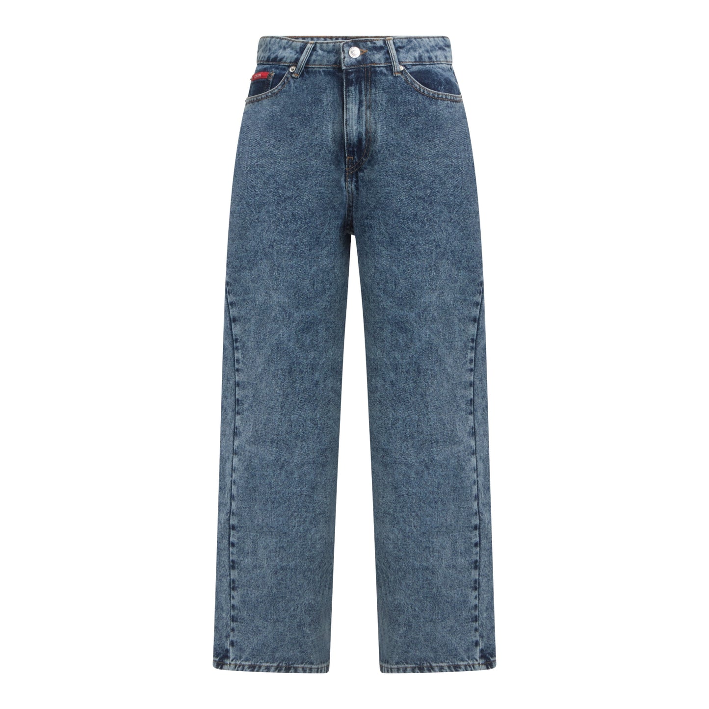 Boyfriend Crop Denim Jeans with Bottom Label - Gisada.com