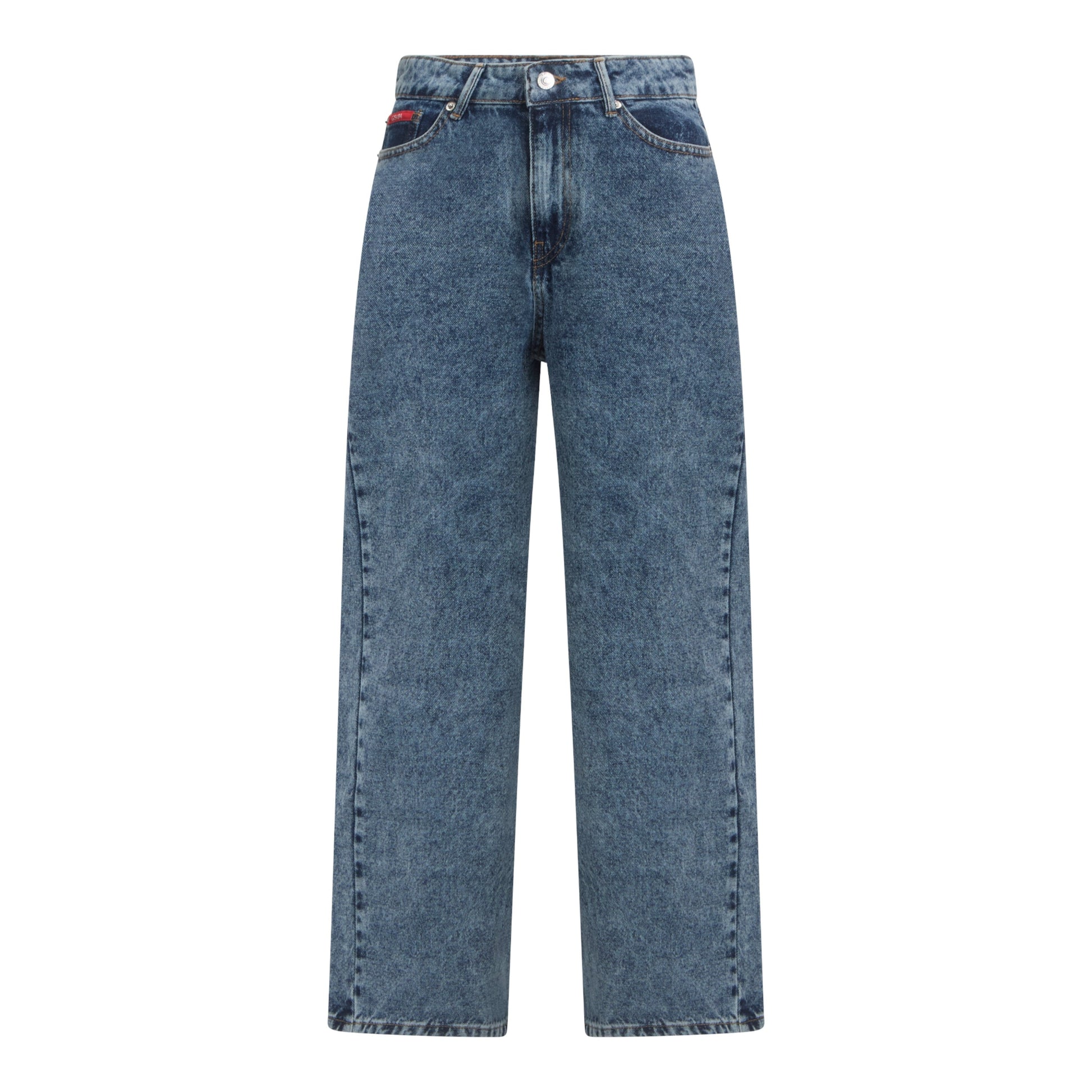 Boyfriend Crop Denim Jeans with Bottom Label - Gisada.com