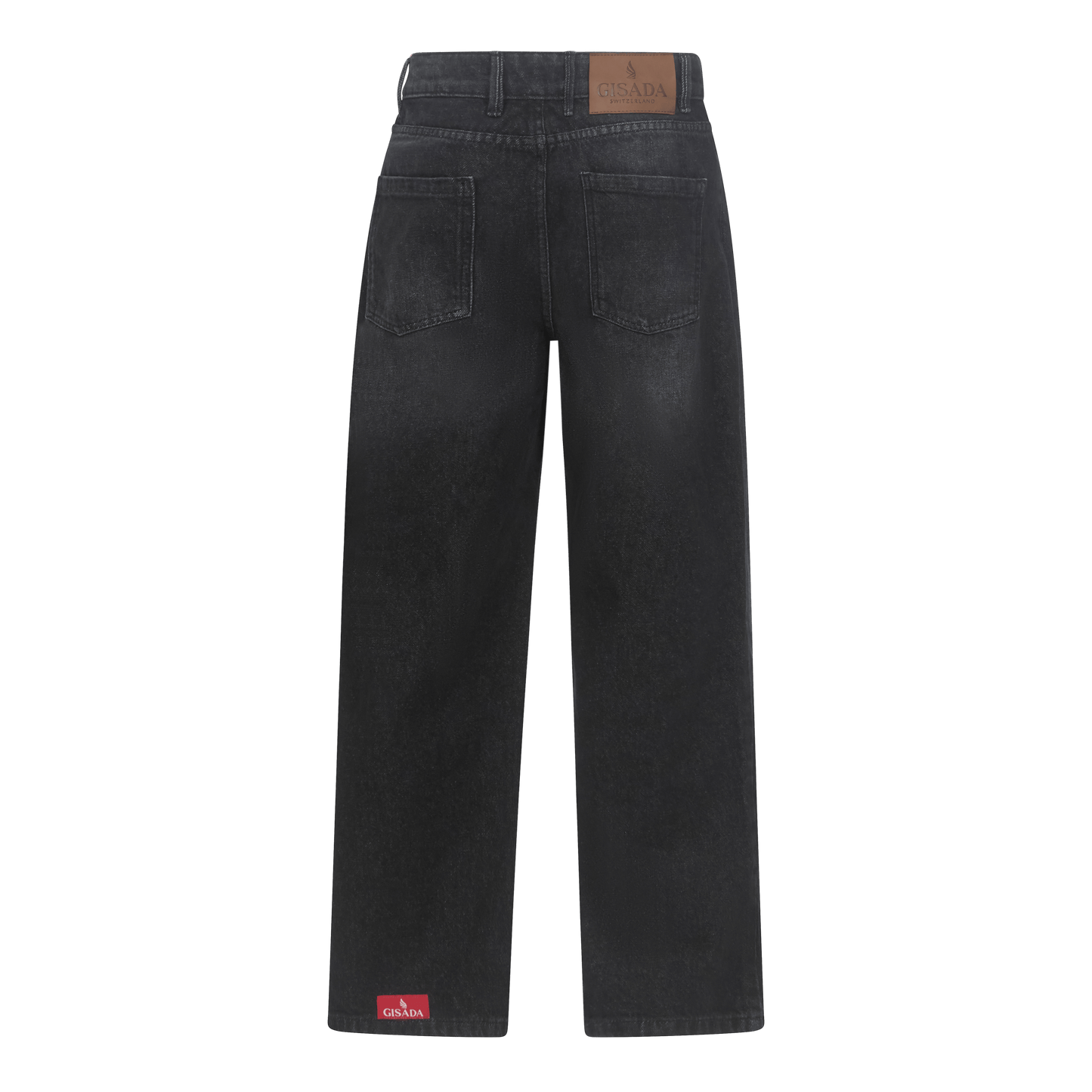 Boyfriend Crop Denim Jeans with Bottom Label - Gisada.com