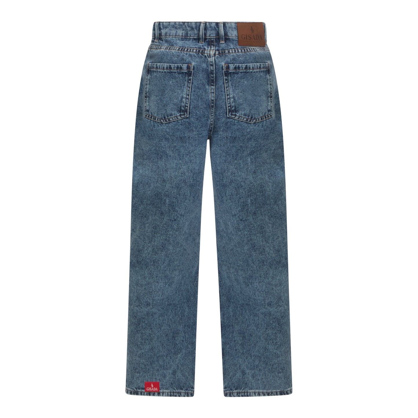 Boyfriend Crop Denim Jeans with Bottom Label - Gisada.com