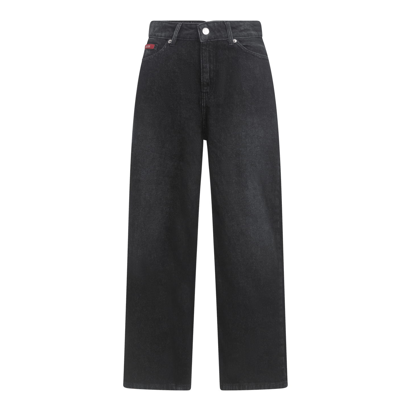 Boyfriend Crop Denim Jeans with Bottom Label - Gisada.com