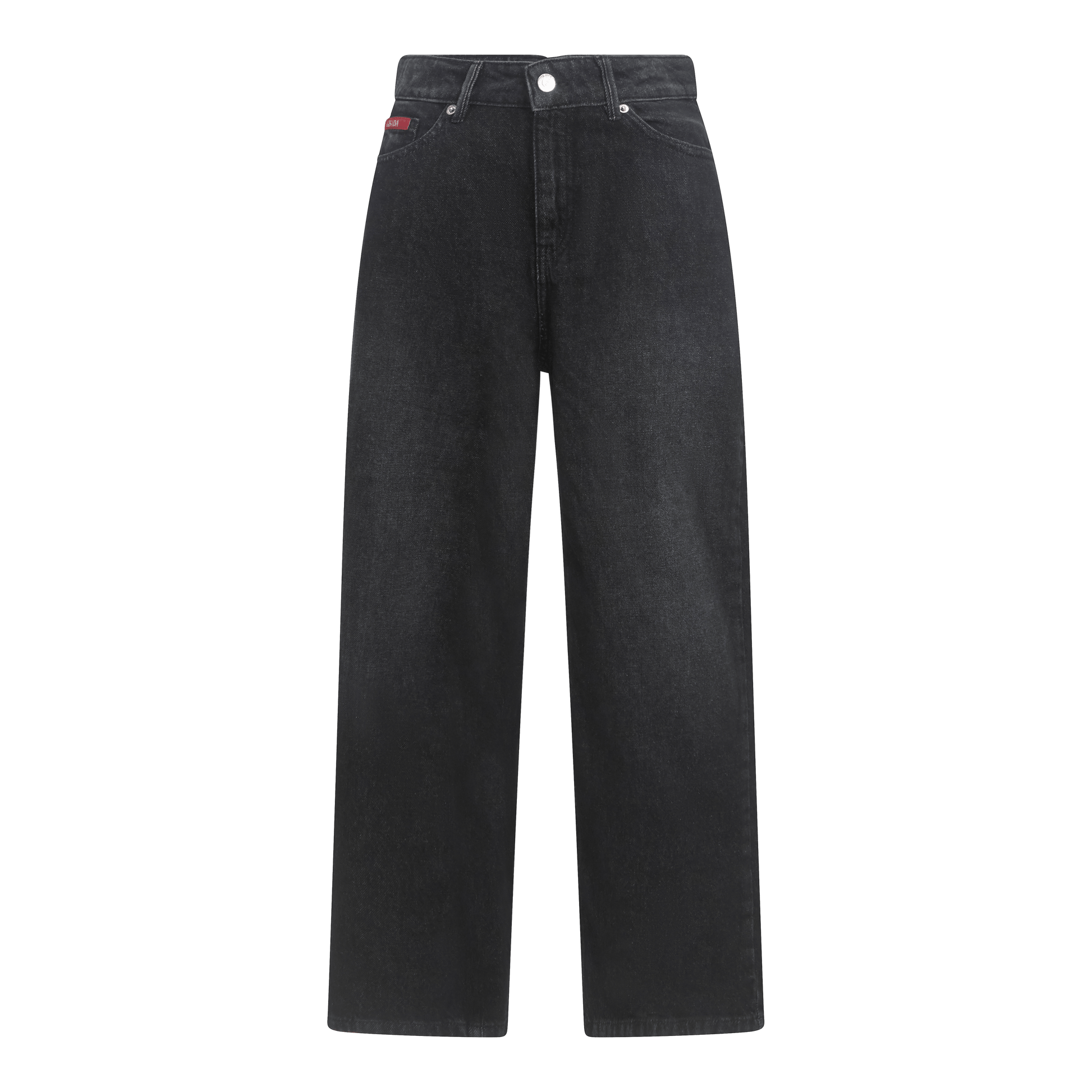 Boyfriend Crop Denim Jeans with Bottom Label - Gisada.com