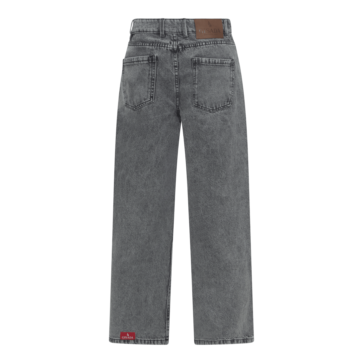 Boyfriend Crop Denim Jeans with Bottom Label - Gisada.com