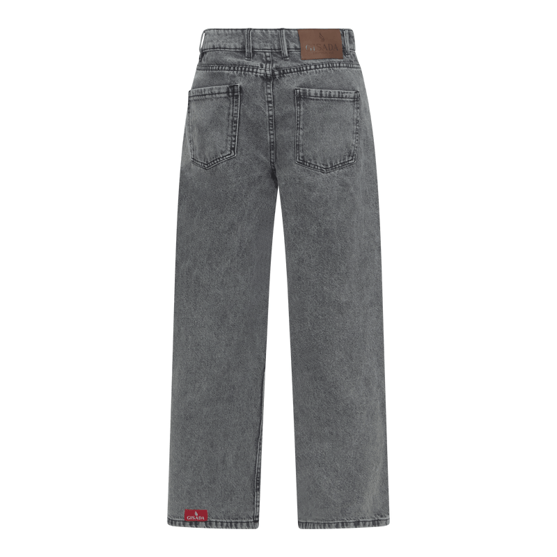 Boyfriend Crop Denim Jeans with Bottom Label