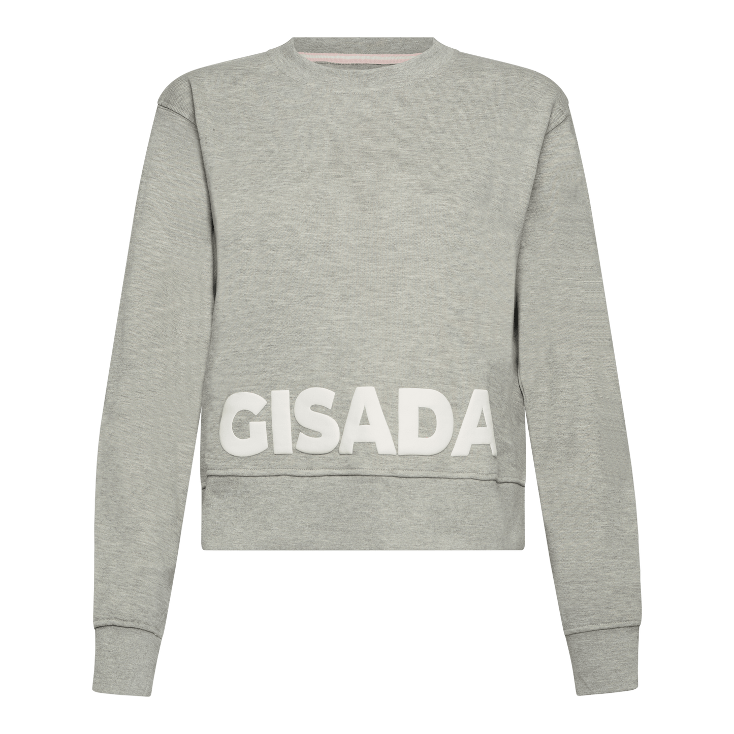 Crop Fit Sweatshirt in Midweight Cotton with Puff Print - Gisada.com