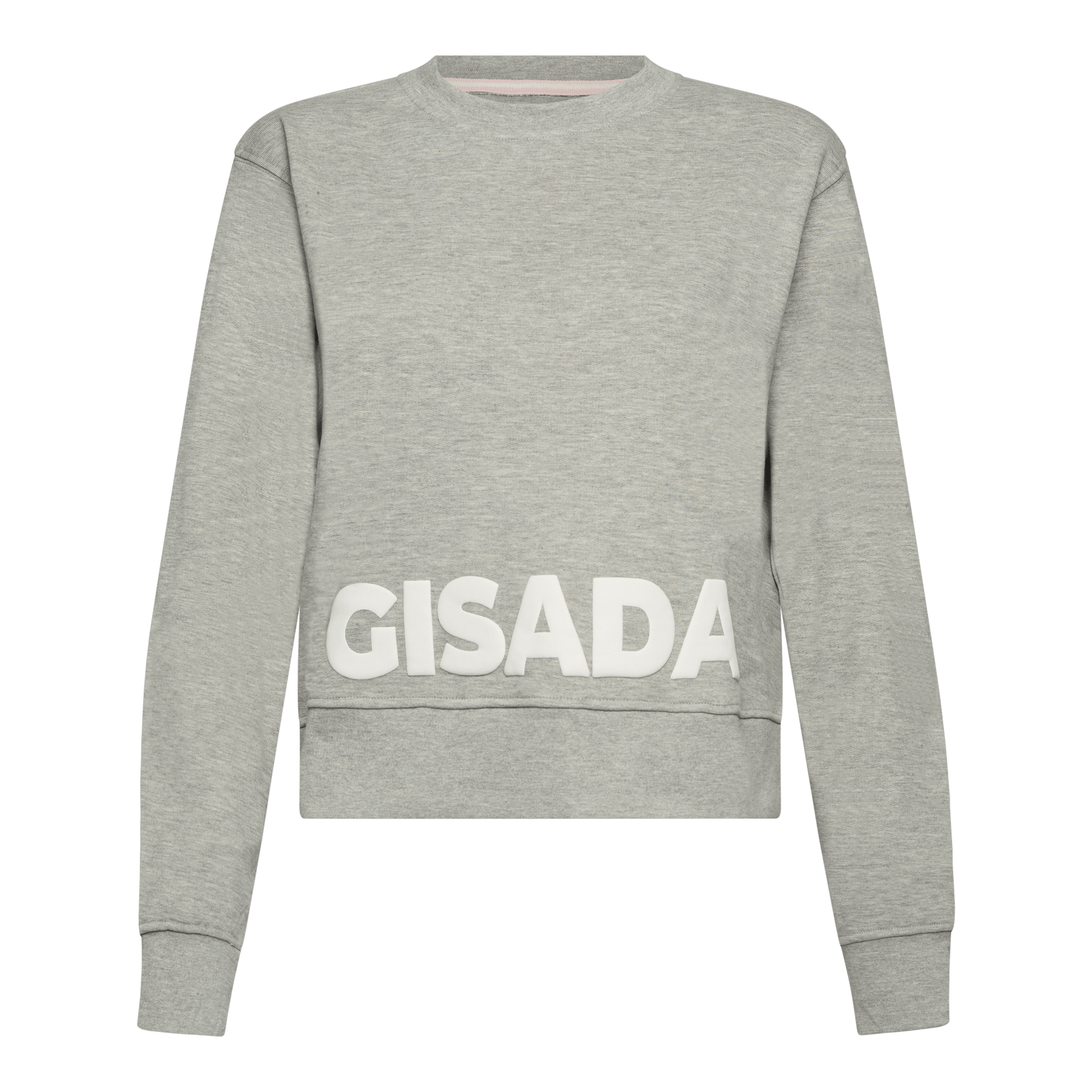 Crop Fit Sweatshirt in Midweight Cotton with Puff Print - Gisada.com