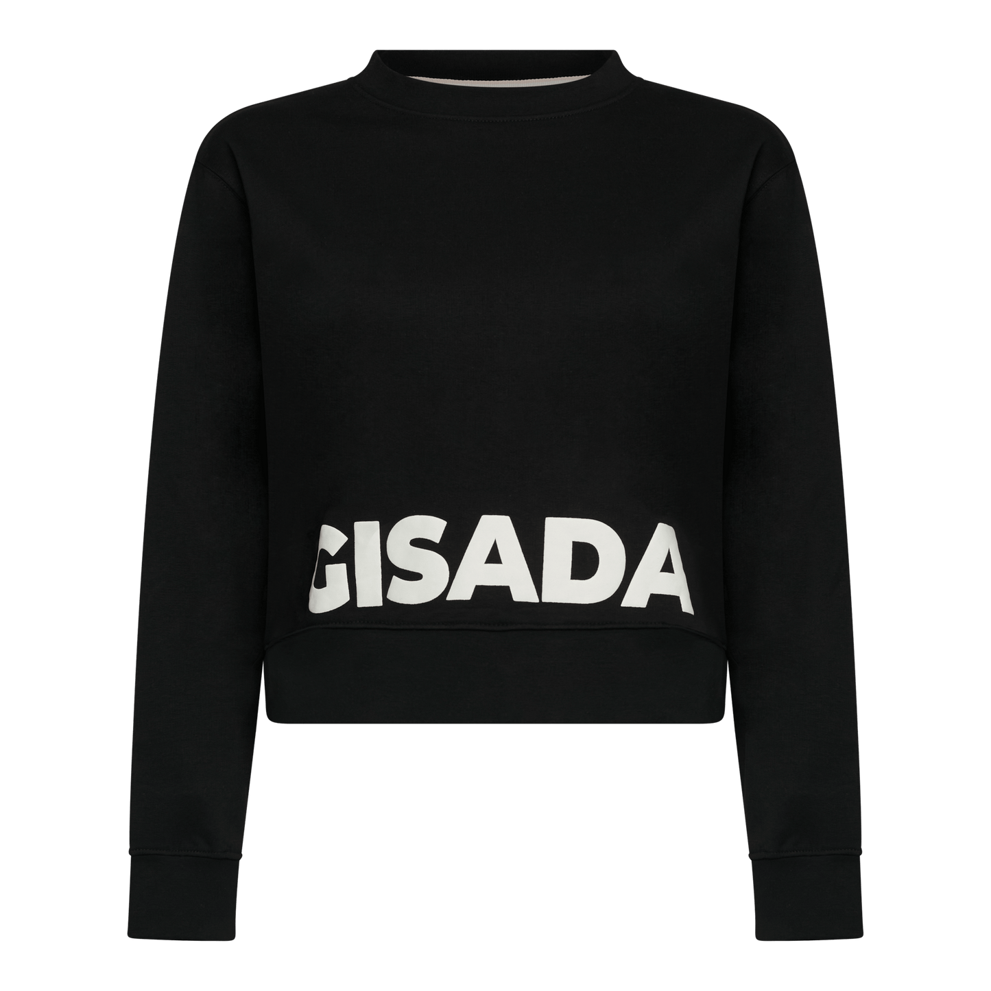 Crop Fit Sweatshirt in Midweight Cotton with Puff Print - Gisada.com