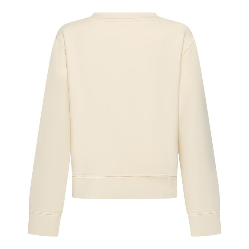 Crop Fit Sweatshirt in Midweight Cotton with Puff Print - Gisada.com