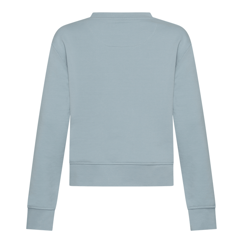 Crop Fit Sweatshirt in Midweight Cotton with Puff Print - Gisada.com