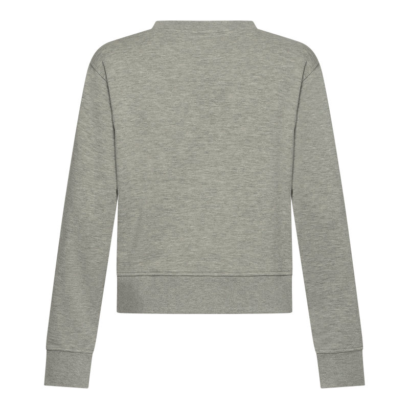 Crop Fit Sweatshirt in Midweight Cotton with Puff Print - Gisada.com