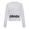 Crop Fit Sweatshirt in Midweight Cotton with Puff Print - Gisada.com