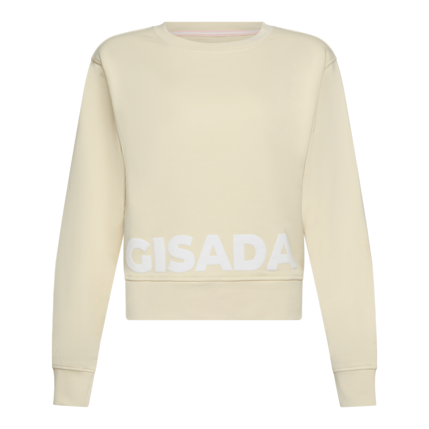 Crop Fit Sweatshirt in Midweight Cotton with Puff Print - Gisada.com