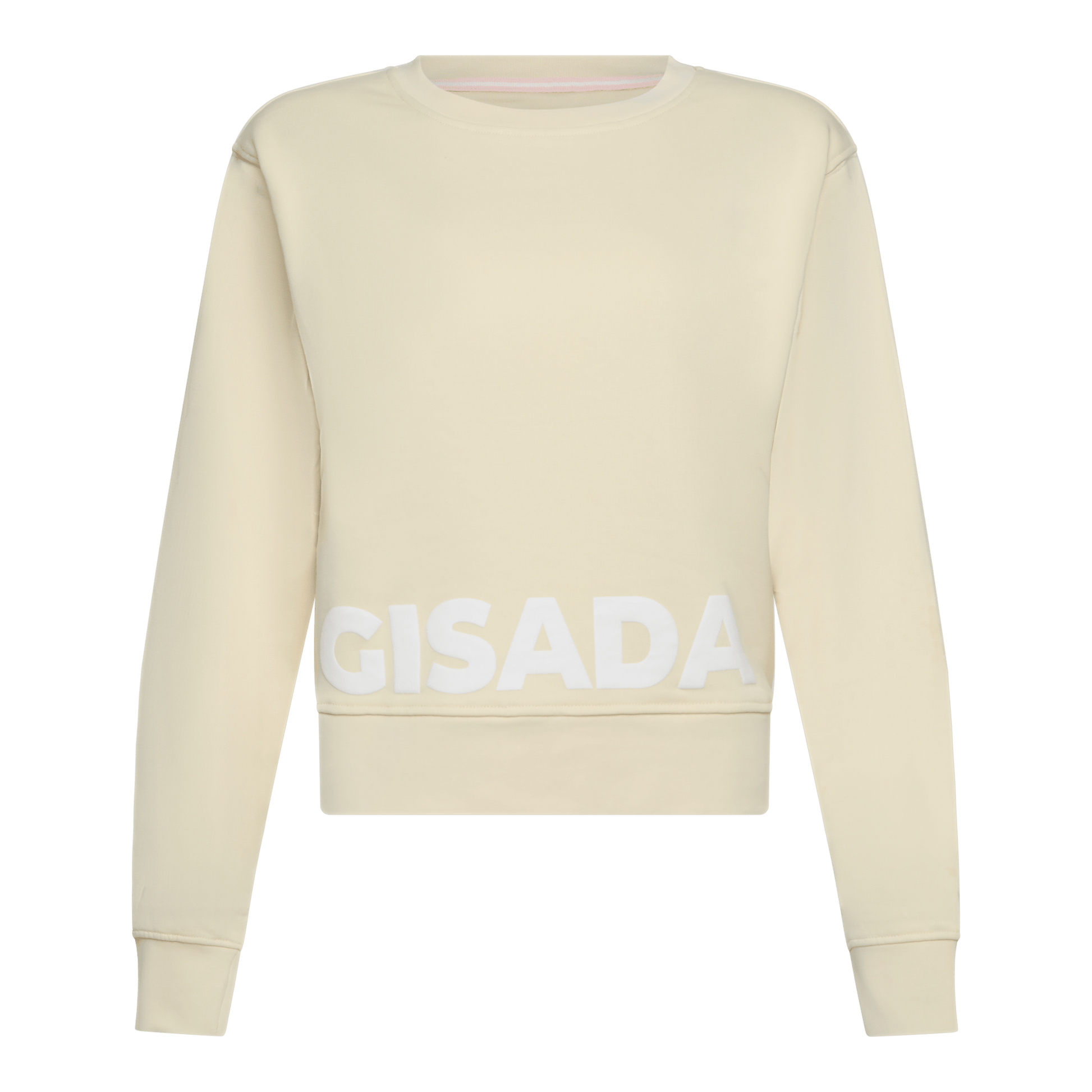 Crop Fit Sweatshirt in Midweight Cotton with Puff Print - Gisada.com