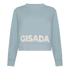 Crop Fit Sweatshirt in Midweight Cotton with Puff Print - Gisada.com