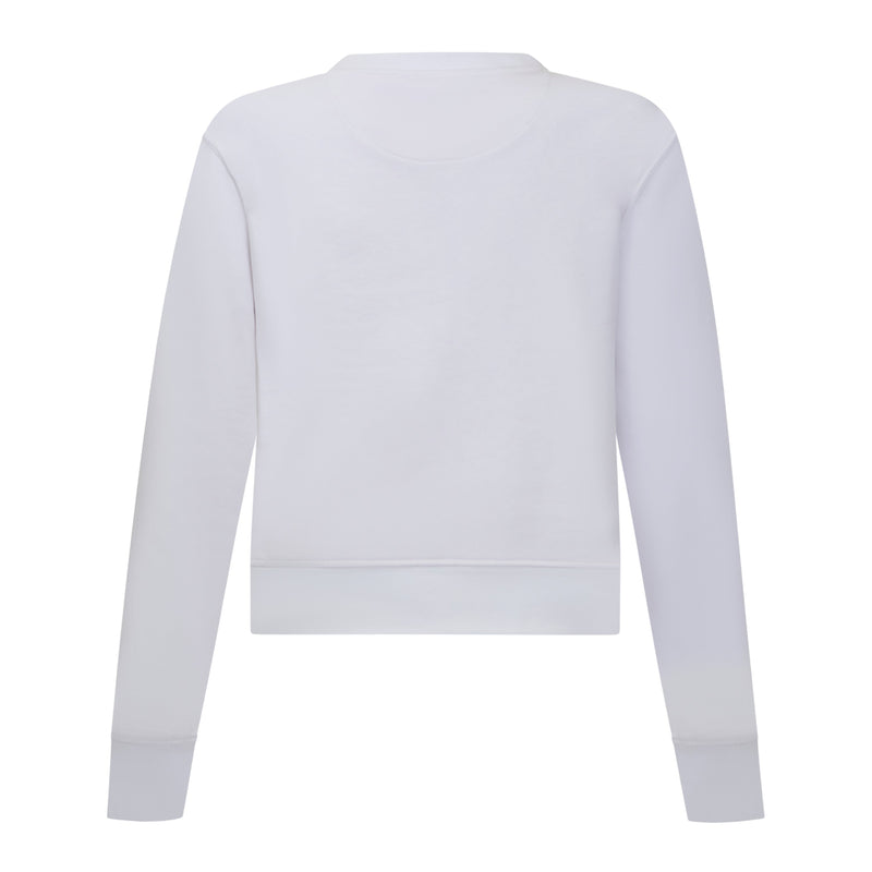 Crop Fit Sweatshirt in Midweight Cotton with Puff Print - Gisada.com