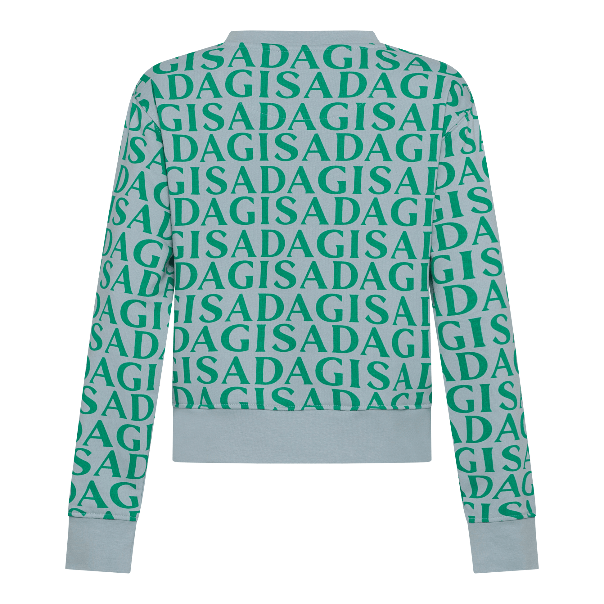 Crop Sweatshirt in Midweight Cotton with Allover Print - Gisada.com