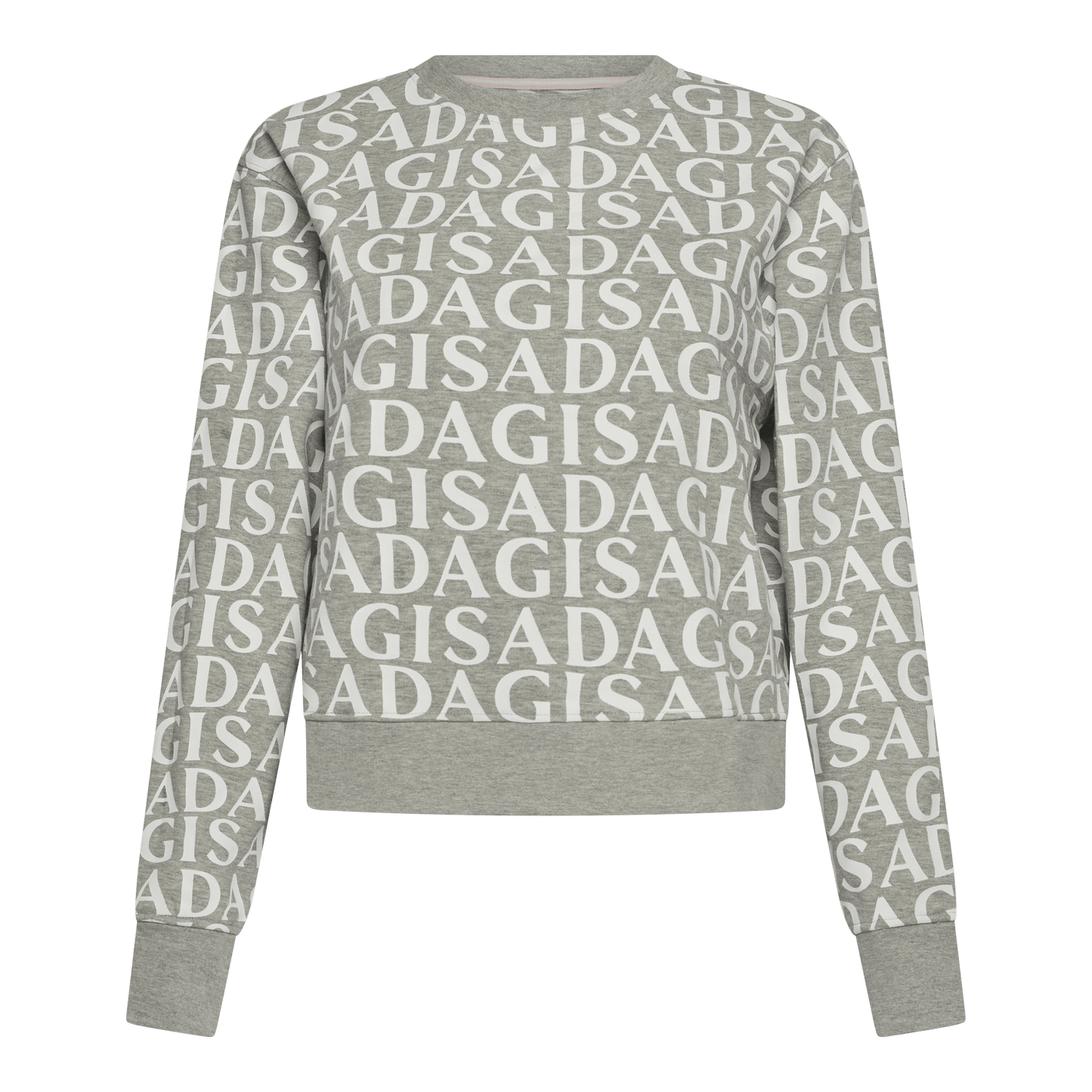 Crop Sweatshirt in Midweight Cotton with Allover Print - Gisada.com