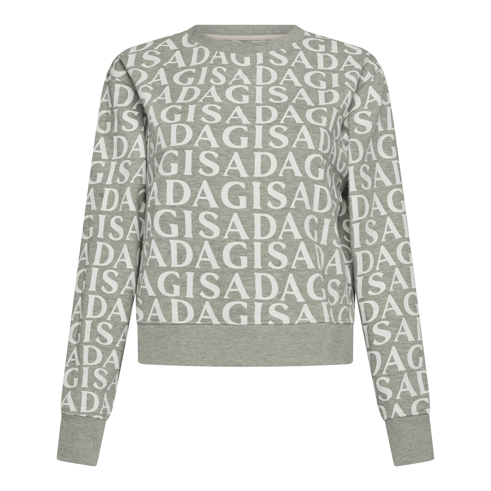 Crop Sweatshirt in Midweight Cotton with Allover Print - Gisada.com
